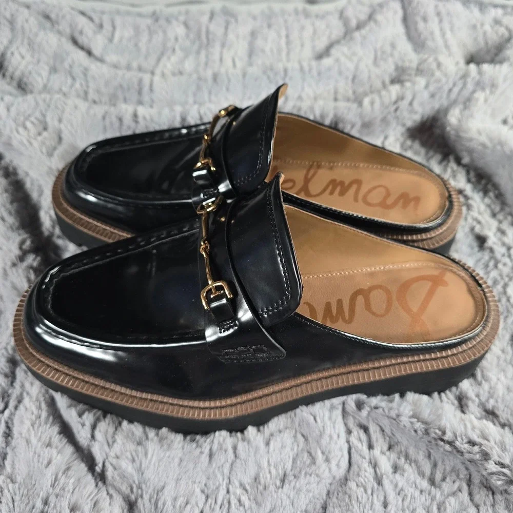 Sam Edelman Black Mules with Gold Accent - Picture 4 of 5